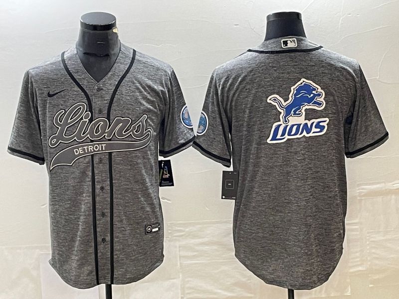 Men Detroit Lions Blank Grey Nike 2023 Co Branding Game NFL Jersey style 2->detroit lions->NFL Jersey